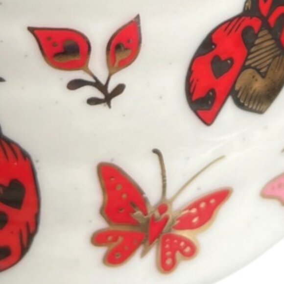 SHEFFIELD HOME Ladybug & Hearts Speckled MUG Sturdy Red Pink Gold 4.5" tall - Picture 10 of 14